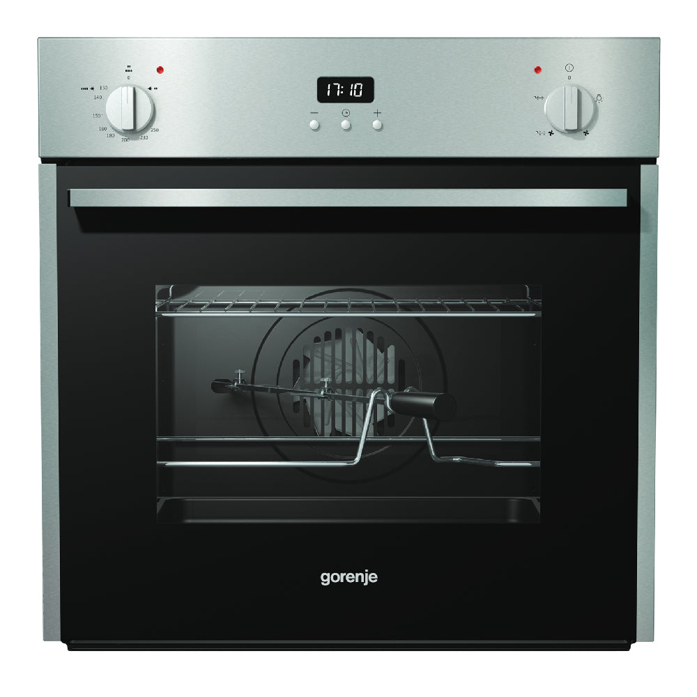 Gorenje Gas Built-In Oven 60 Cm 65 Liter Black x Silver BOG632E10FX. Gorenje Gas Built-In Oven 60 Cm 65 Liter Black x Silver BOG632E10FX.